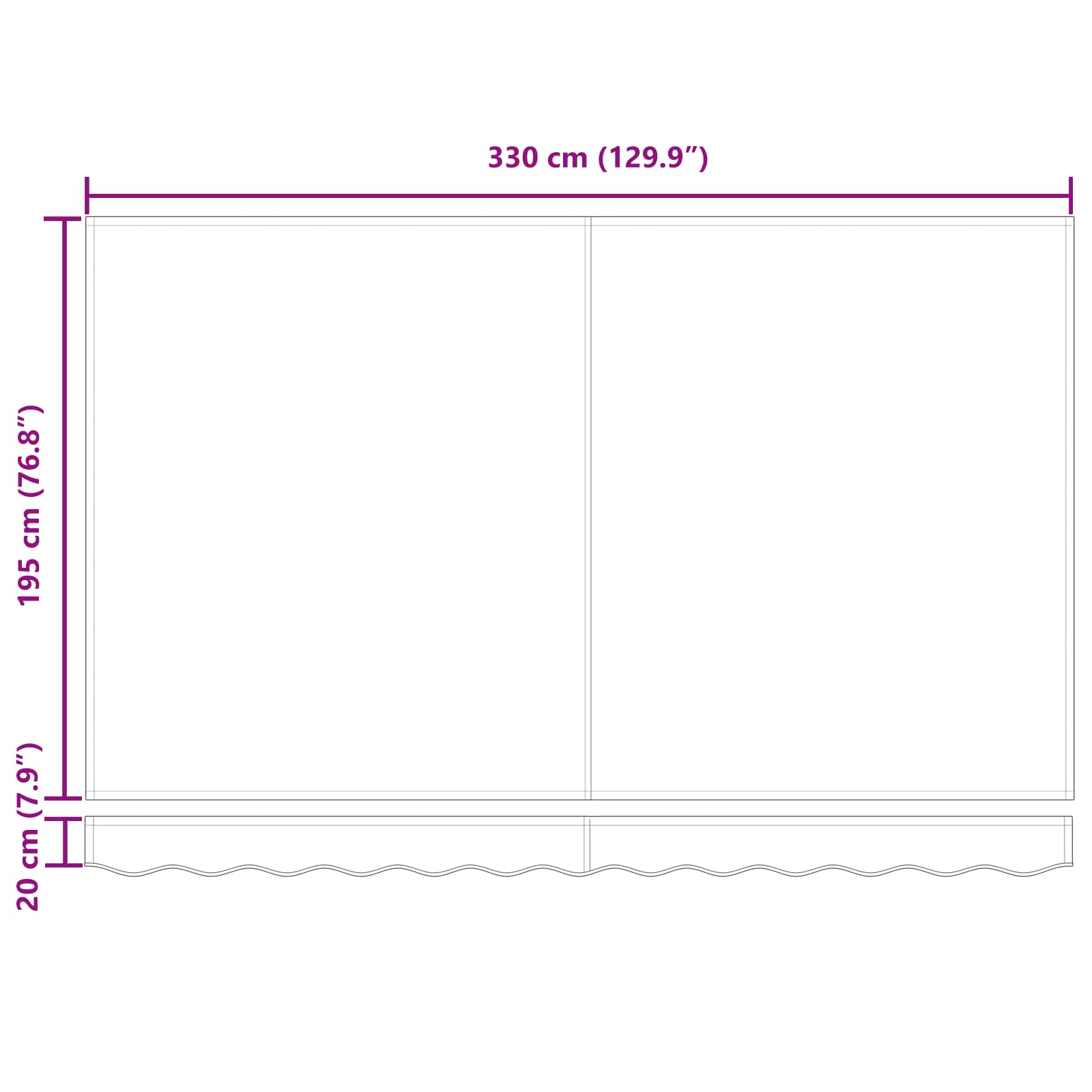 Einziehbare Markise Anthrazit 350 x 200 cm Stoff
