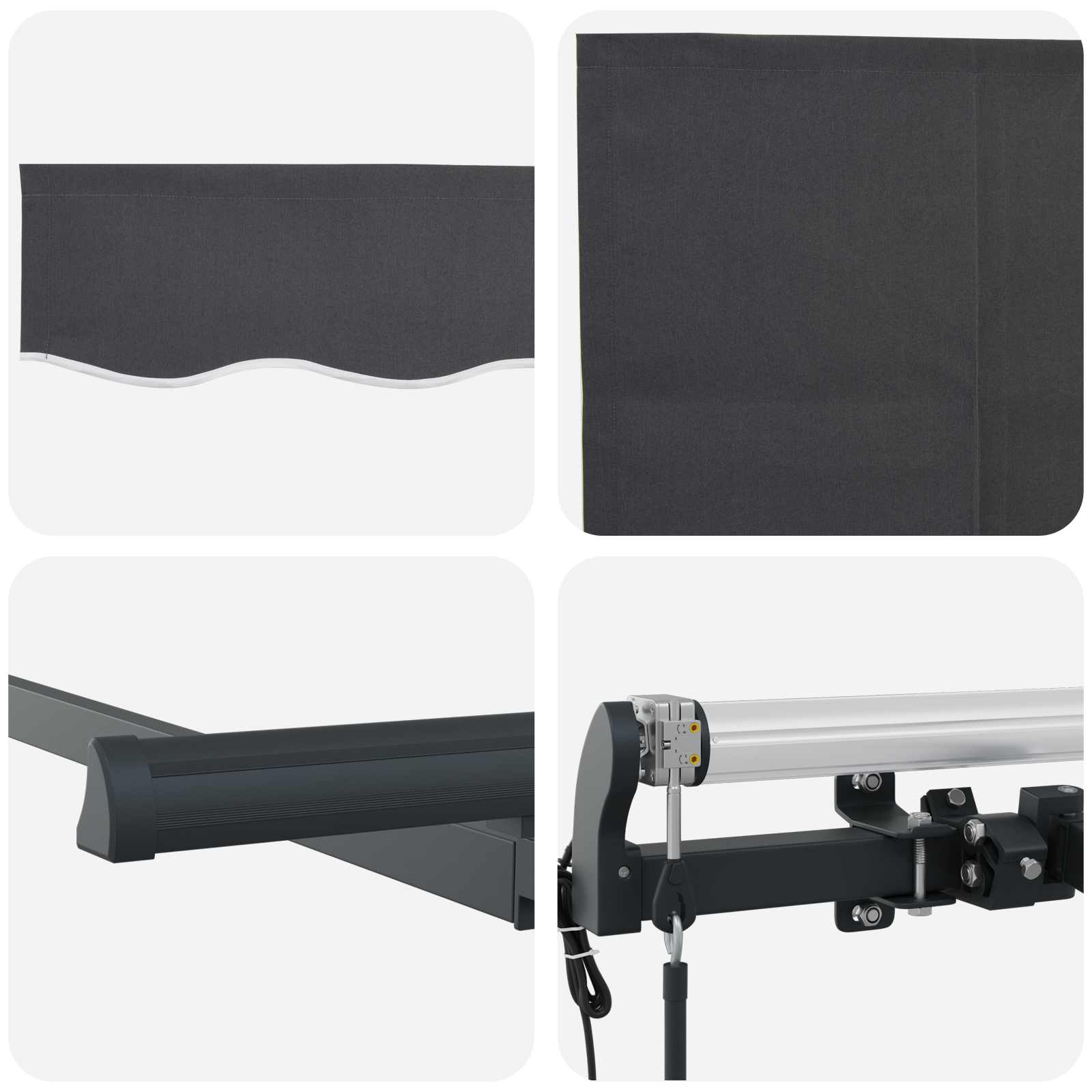 Einziehbare Markise Anthrazit 350 x 200 cm Stoff