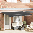 Einziehbare Markise Anthrazit 350 x 200 cm Stoff
