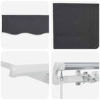Einziehbare Markise Anthrazit 350 x 200 cm