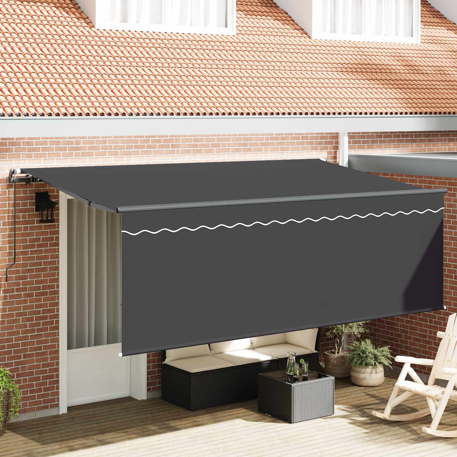 Einziehbare Markise Anthrazit 350 x 200 cm