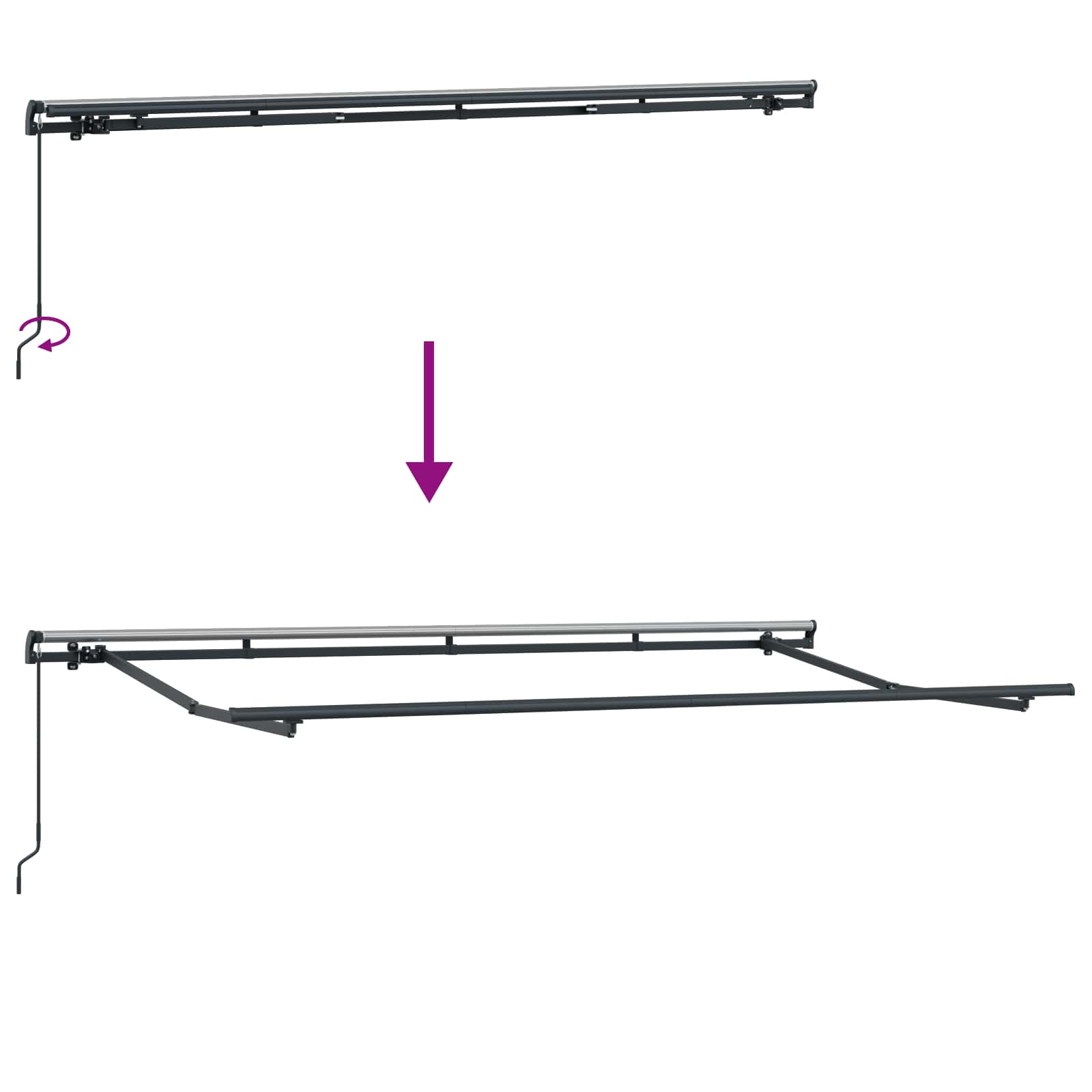 Einziehbare Markise Anthrazit 350 x 200 cm