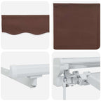 Markisenrahmen Braun 350 x 200 cm Polyester mit PU-Beschichtung