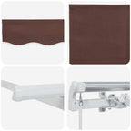 Einziehbare Markise Braun 350 x 200 cm Stoff