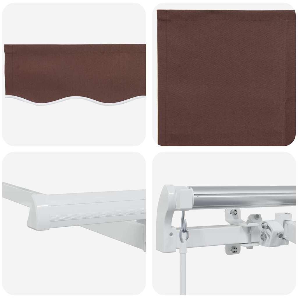 Einziehbare Markise Braun 350 x 200 cm Stoff