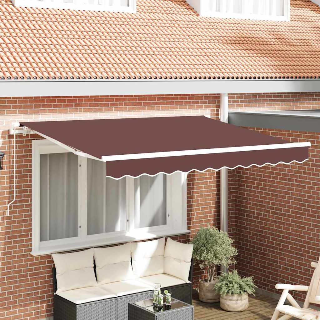 Einziehbare Markise Braun 350 x 200 cm Stoff