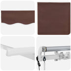 Einziehbare Markise Braun 350 x 200 cm Stoff