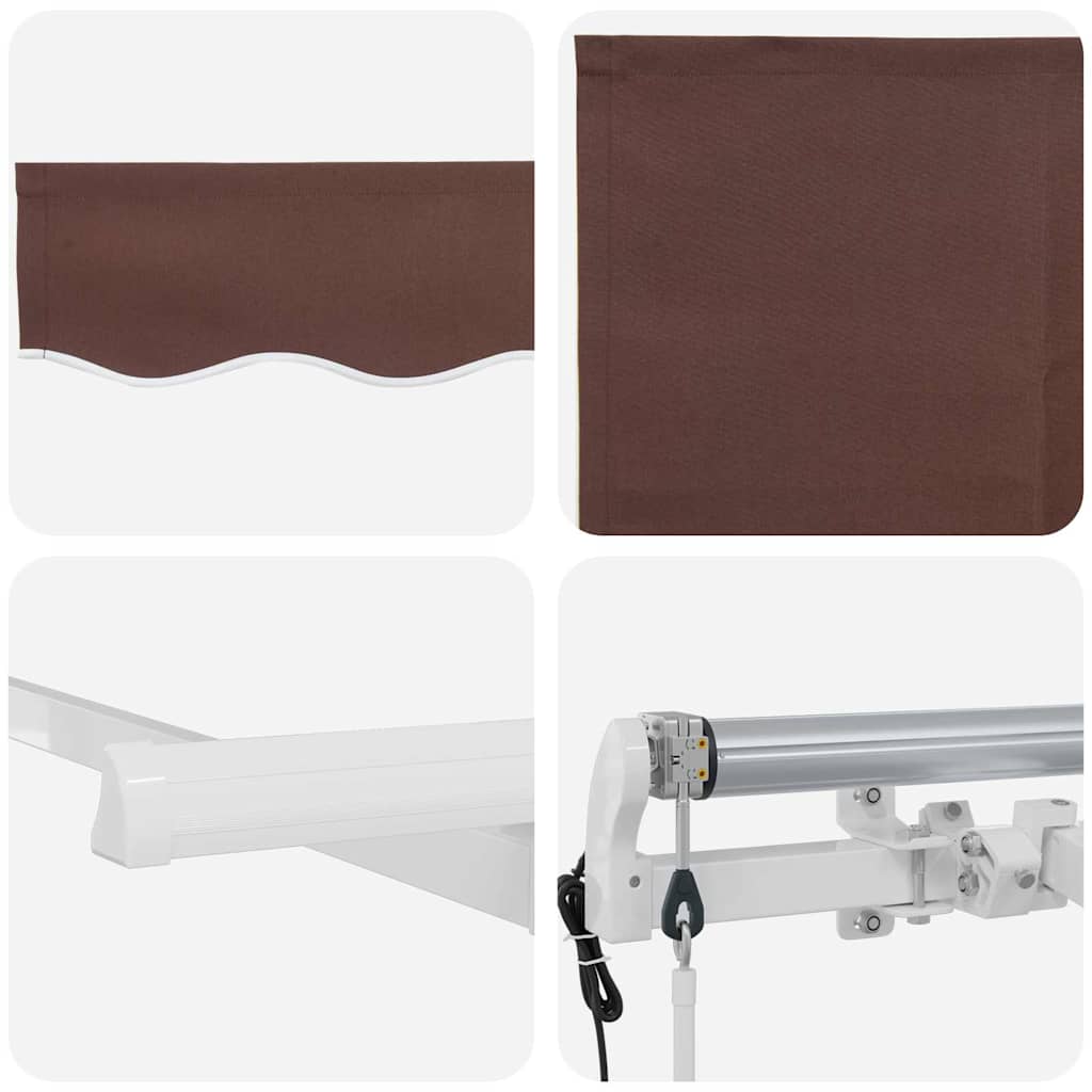 Einziehbare Markise Braun 350 x 200 cm Stoff