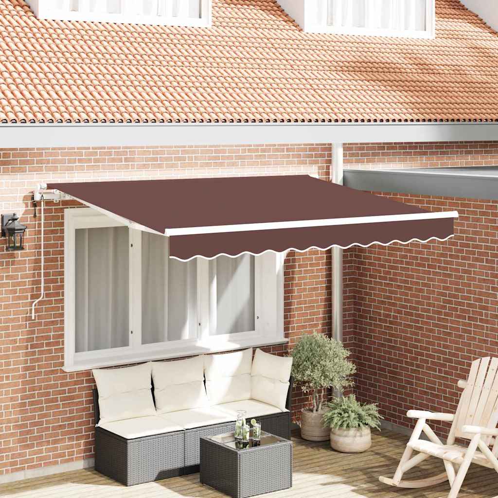 Einziehbare Markise Braun 350 x 200 cm Stoff