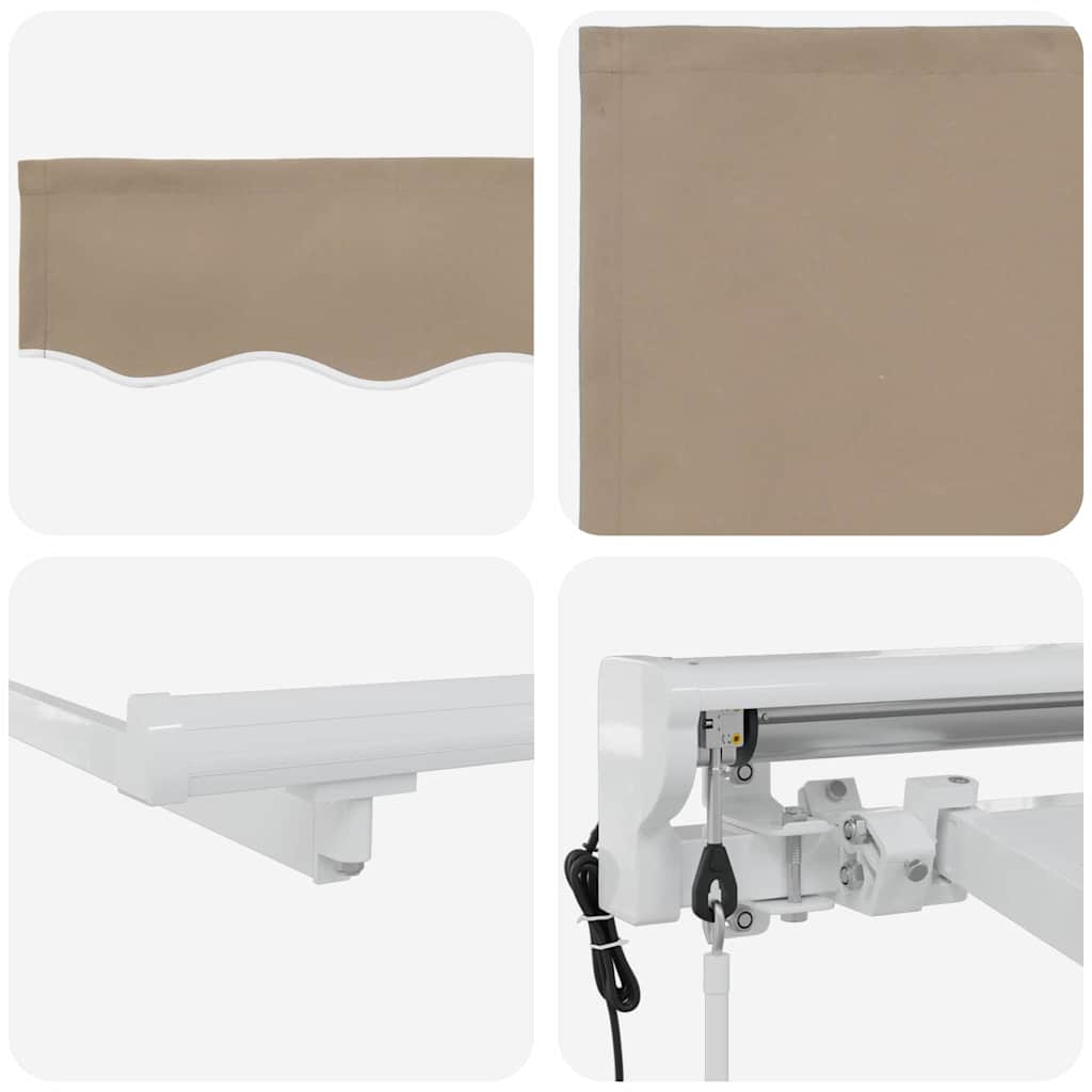 Markisenrahmen Beige 350 x 200 cm Polyester mit PU-Beschichtung