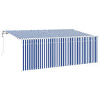 Einziehbare Markise Blau und Weiß 400 x 200 cm