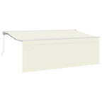 Einziehbare Markise Creme 400 x 200 cm Polyester und Aluminium