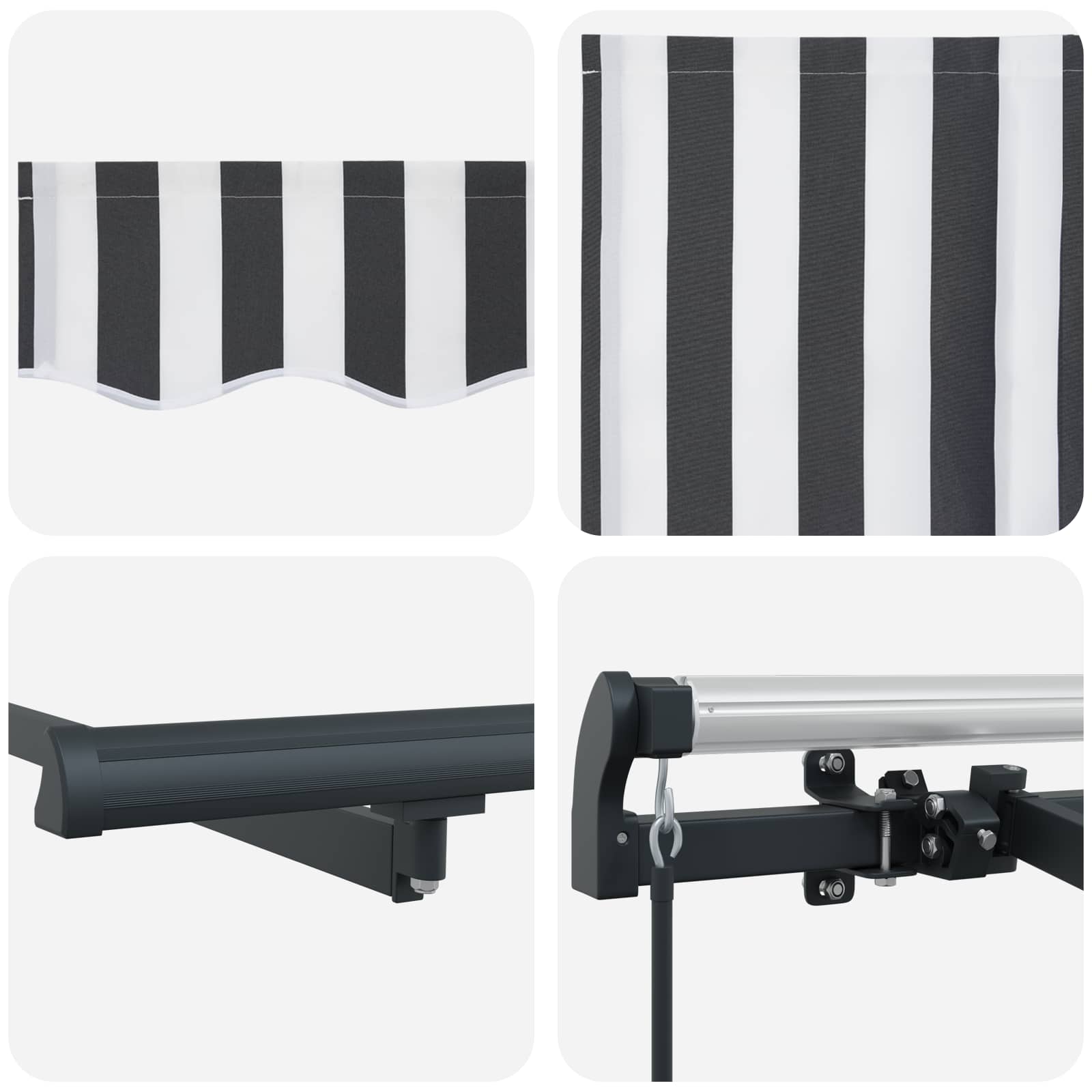 Einziehbare Markise Anthrazit 400 x 200 cm Stoff
