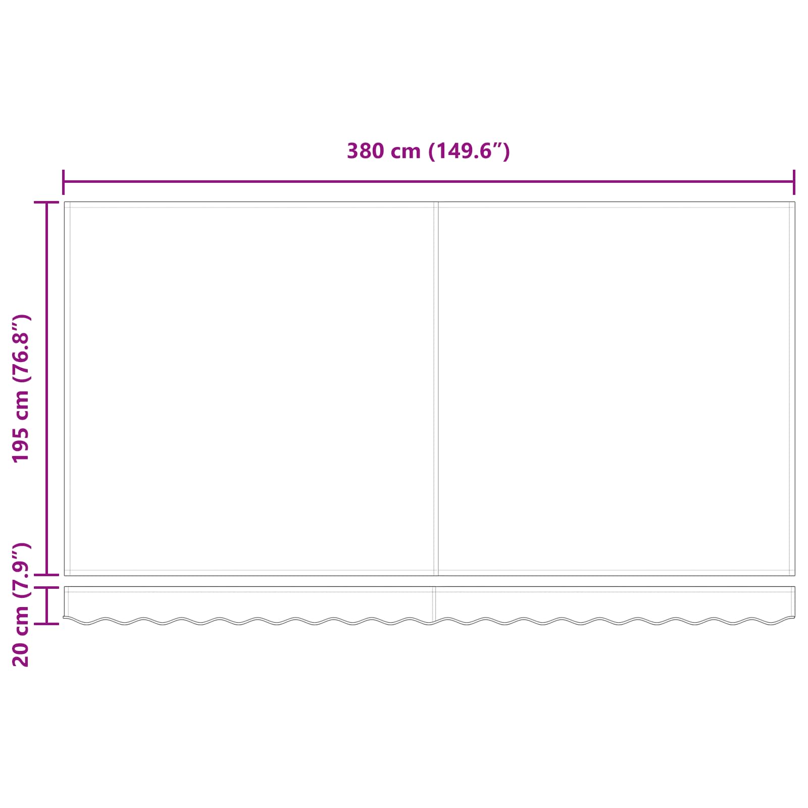 Einziehbare Markise Anthrazit 400 x 200 cm Stoff