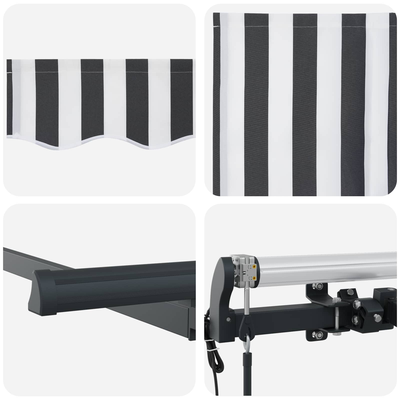 Einziehbare Markise Anthrazit 400 x 200 cm Stoff