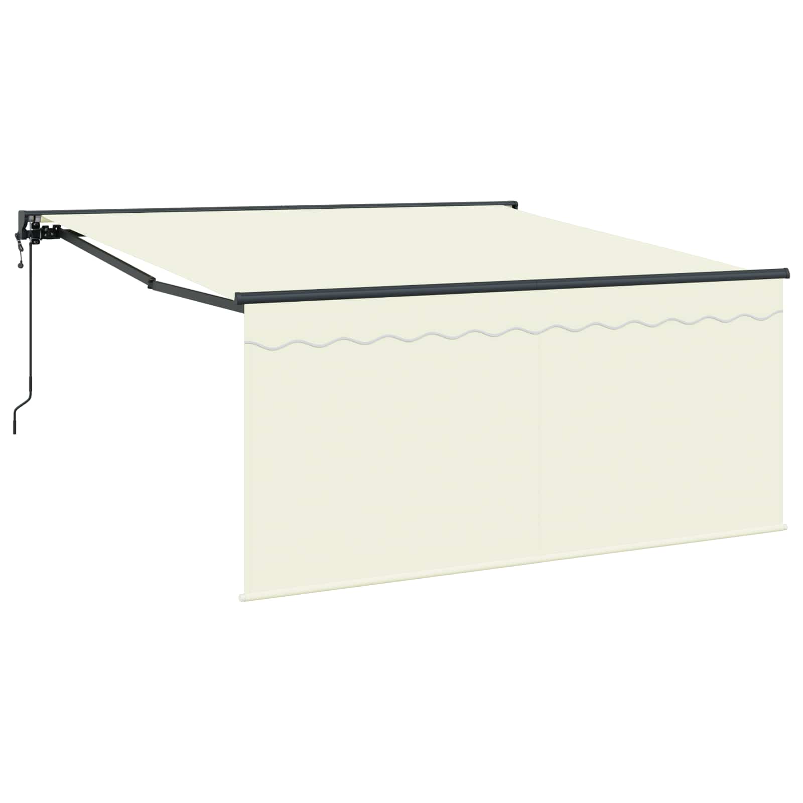 Einziehbare Markise Creme 300 x 250 cm Polyester und Aluminium