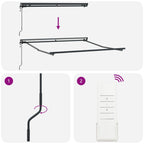 Einziehbare Markise Creme 300 x 250 cm Polyester und Aluminium