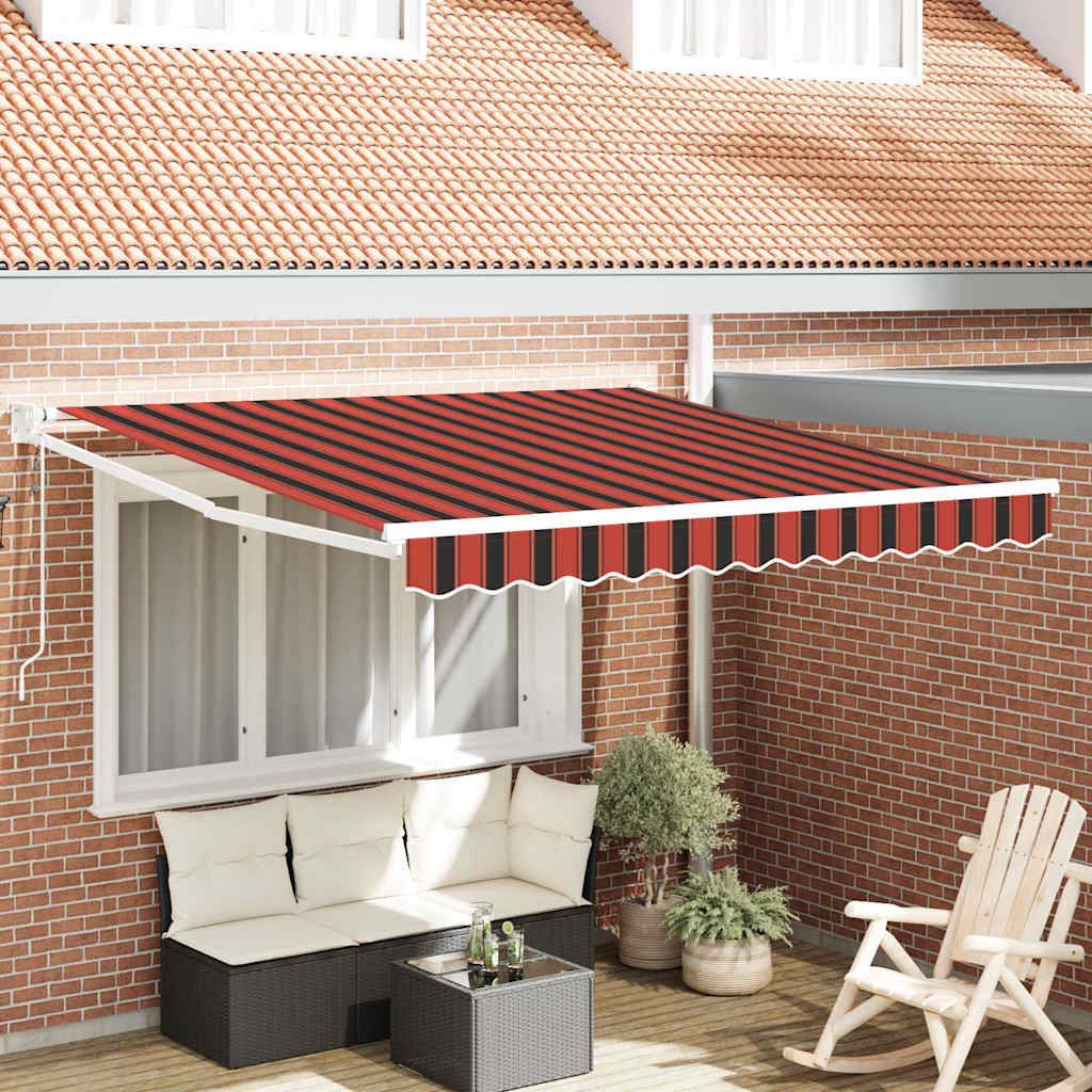 Einziehbare Markise Orange und Braun 300 x 250 cm