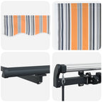 Einziehbare Markise Mehrfarbig 300 x 250 cm Polyester und Stahl