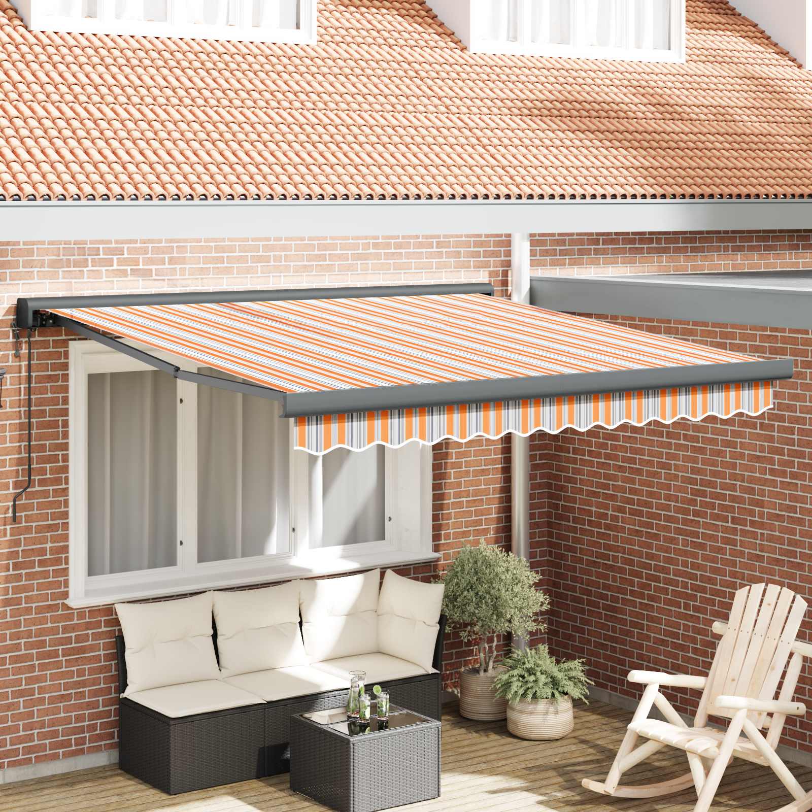 Markise Mehrfarbig 300 x 250 x 165 cm Polyester und Aluminium