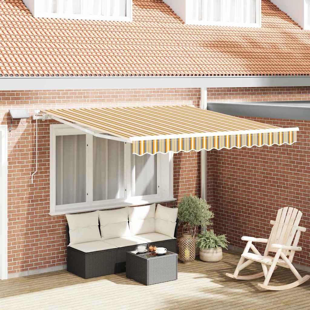 Einziehbare Markise Mehrfarbig 300 x 250 cm Stoff und Stahl