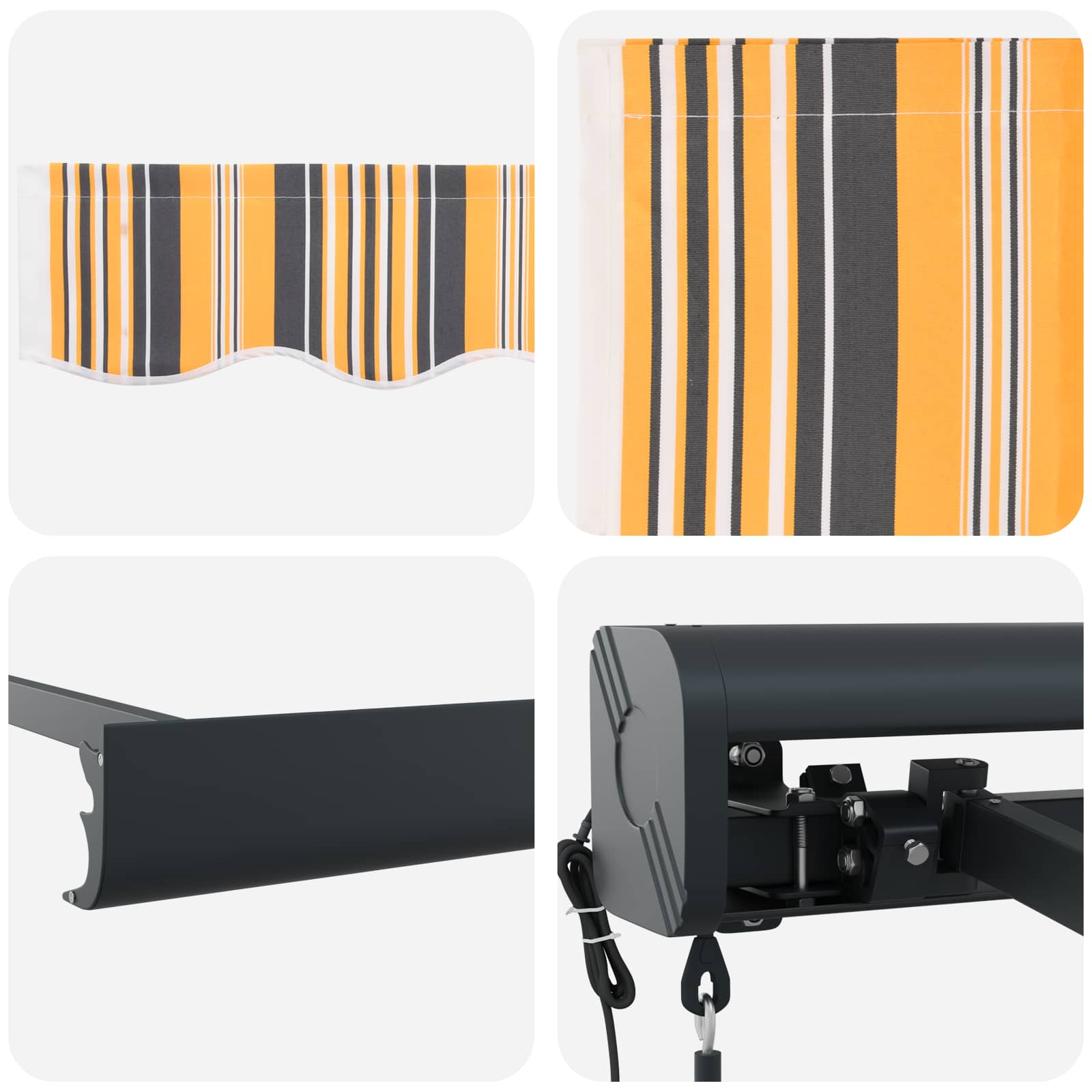 Markise Mehrfarbig 300 x 250 x 165 cm Polyester und Aluminium