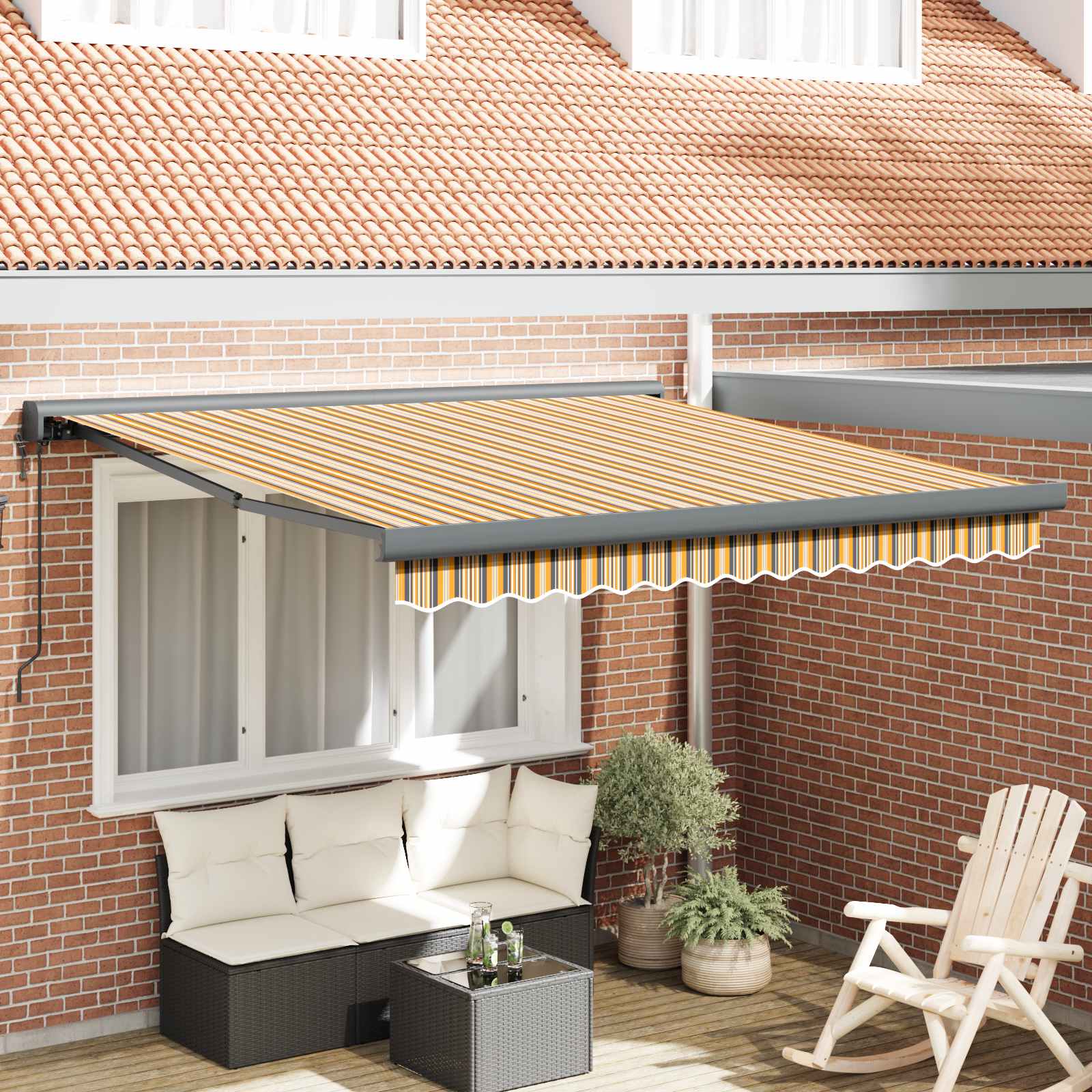 Markise Mehrfarbig 300 x 250 x 165 cm Polyester und Aluminium