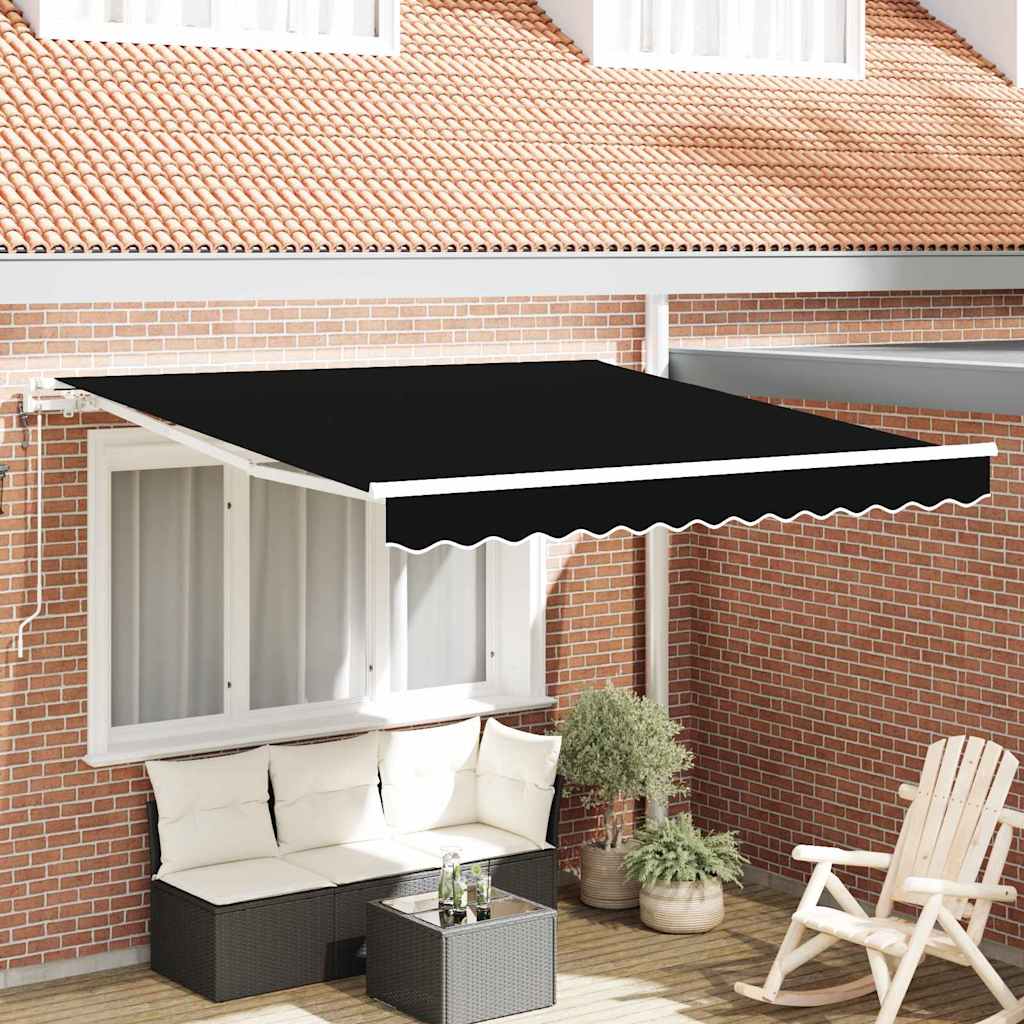 Elektrische ausziehbare Markise Schwarz 300 x 250 cm