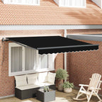 Einziehbare Markise Schwarz 300 x 250 cm Stoff und Aluminium