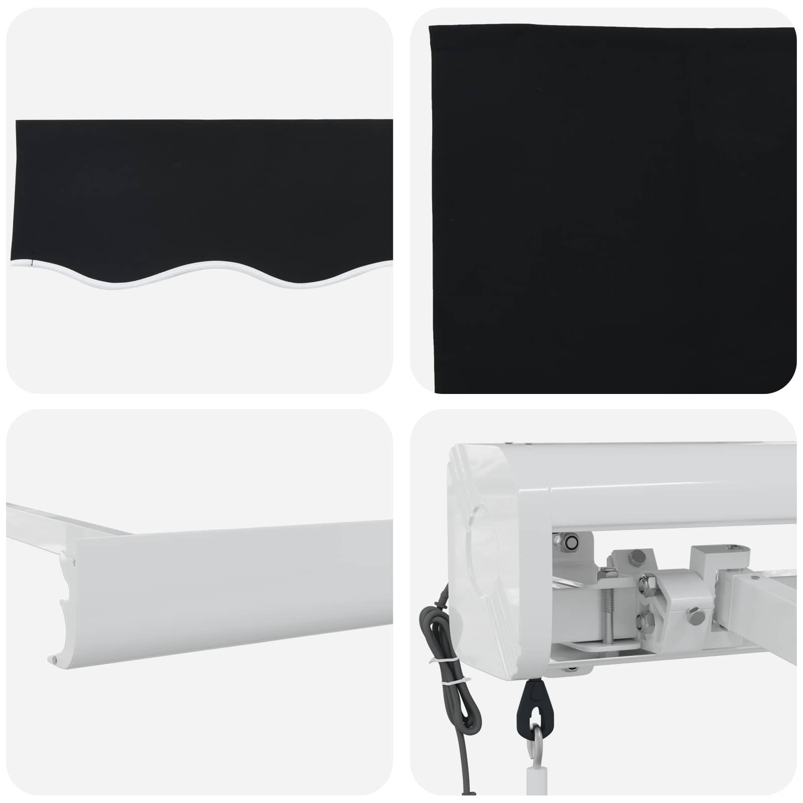 Markise Schwarz 300 x 250 x 165 cm Polyester und Aluminium