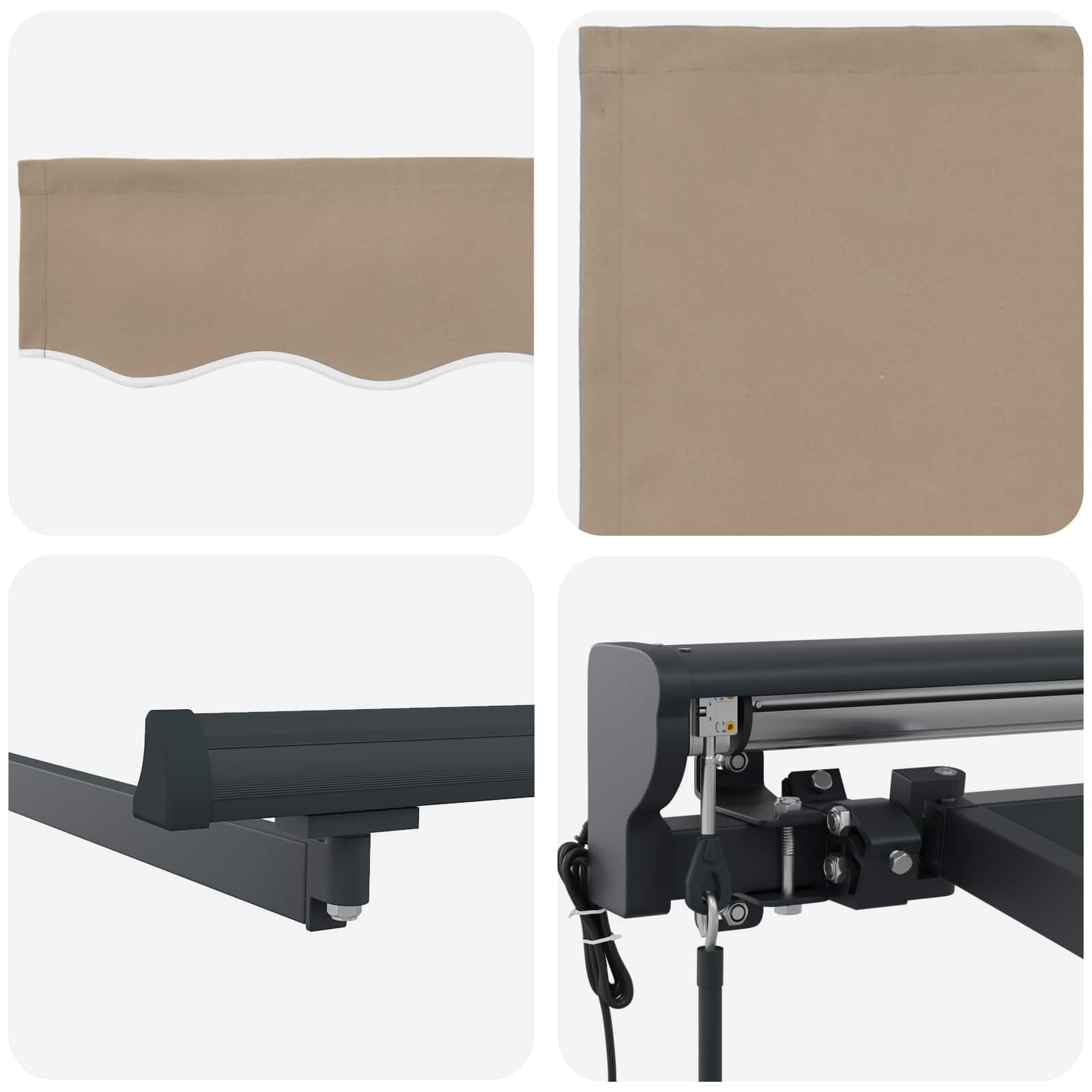 Markisenrahmen Beige 300 x 250 cm Polyester mit PU-Beschichtung