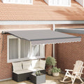 Einziehbare Markise Hellgrau 300 x 250 cm Polyester und Stahl