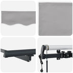 Einziehbare Markise Hellgrau 300 x 250 cm Stoff und Aluminium