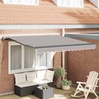 Einziehbare Markise Hellgrau 300 x 250 cm Stoff und Aluminium