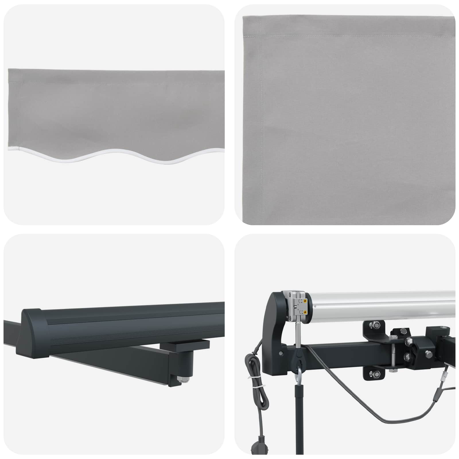 Markisenstoff Hellgrau 300 x 250 cm Polyester