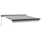 Einziehbare Markise Hellgrau 300 x 250 cm Stoff und Metall