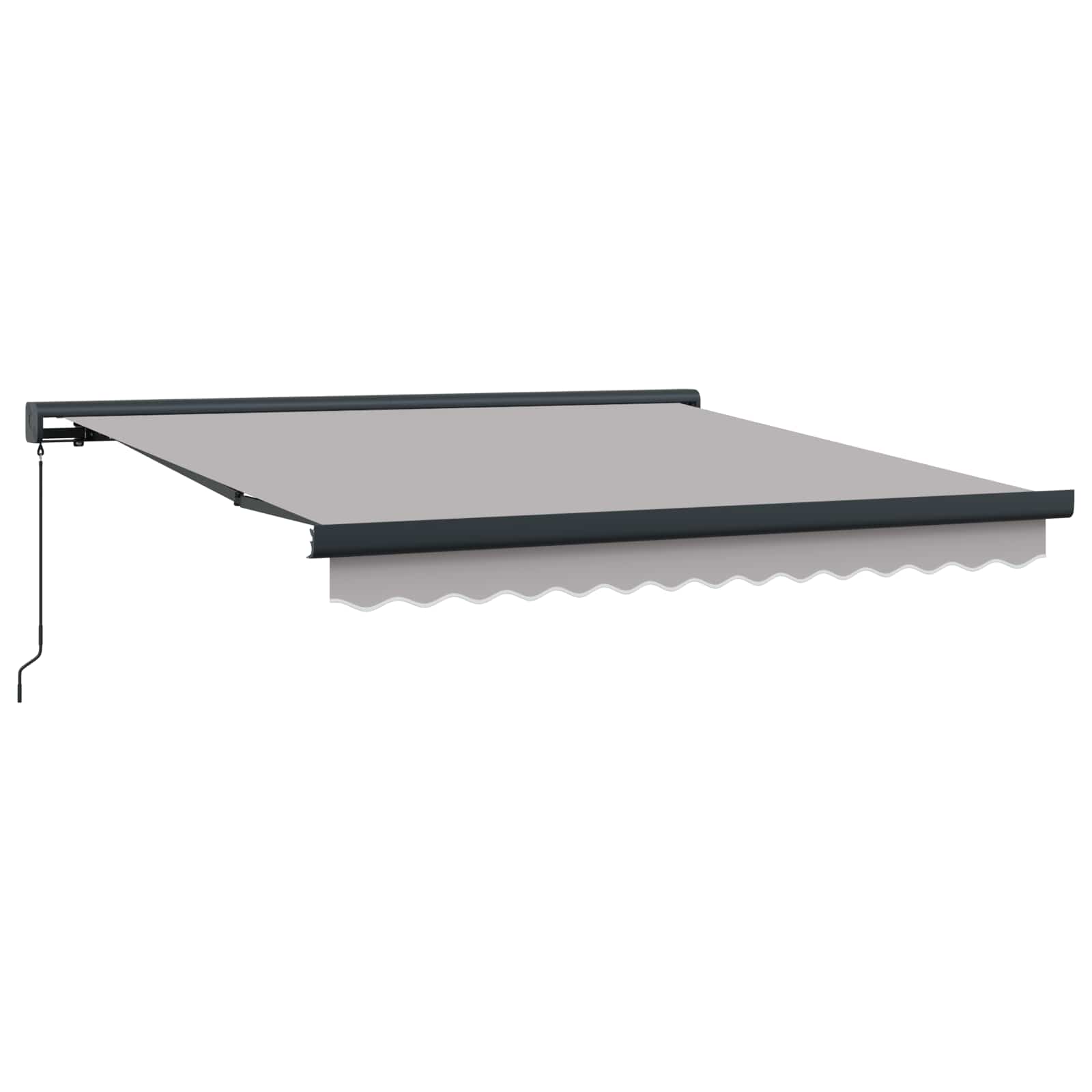 Einziehbare Markise Hellgrau 300 x 250 cm Stoff und Metall