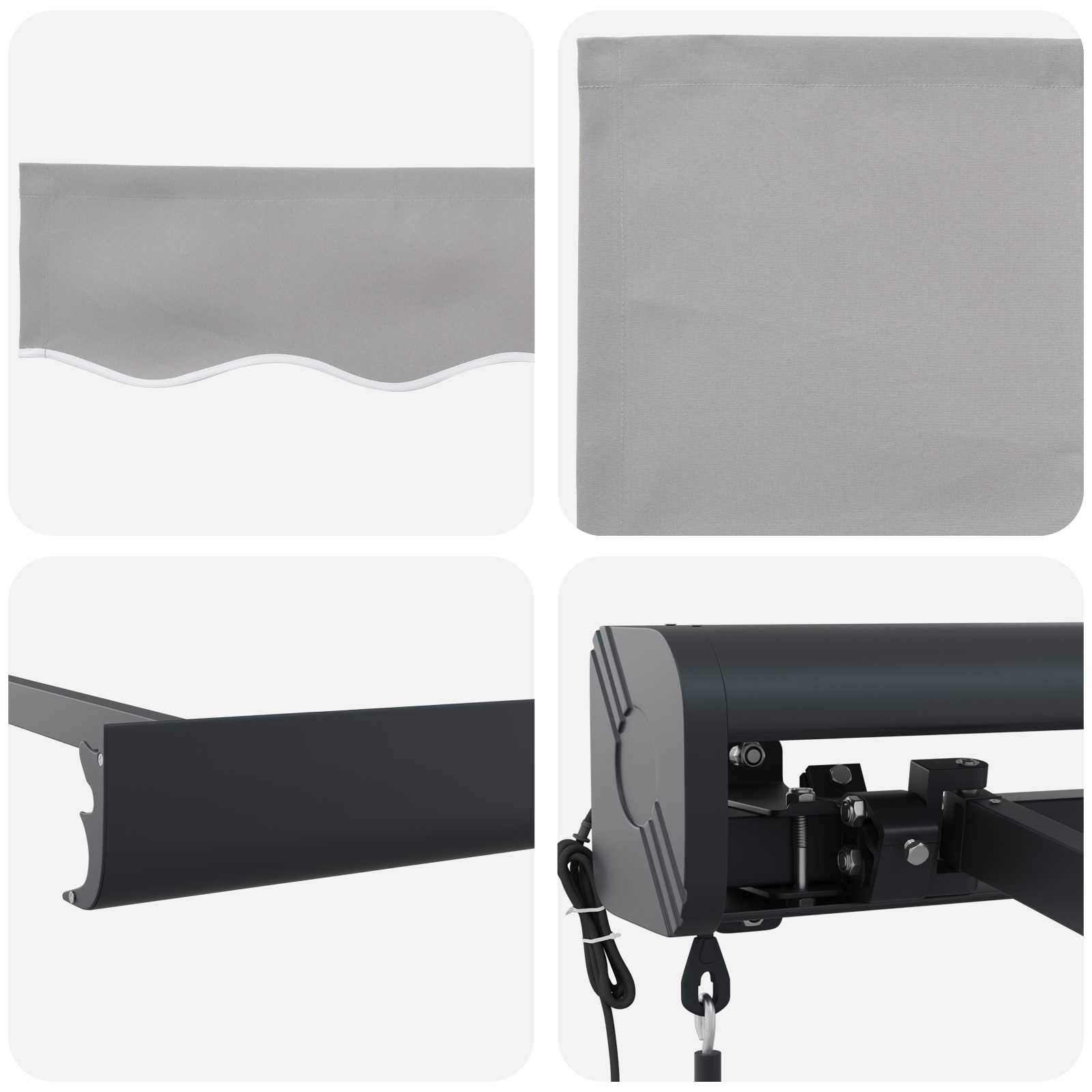 Markise Hellgrau 300 x 250 x 165 cm Polyester und Aluminium