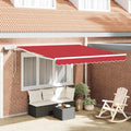 Einziehbare Markise Rot 300 x 250 cm Stoff und Stahl