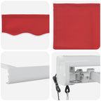 Markise Rot 300 x 250 cm Polyester und Aluminium