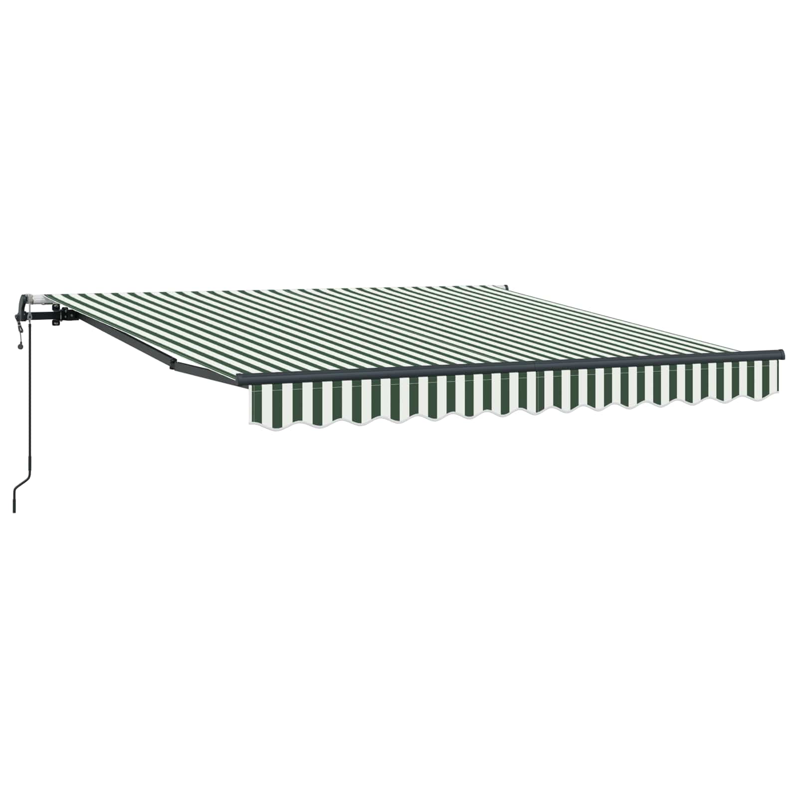 Einziehbare Markise Grün und Weiß 300 x 250 cm