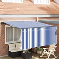 Einziehbare Markise Blau und Weiß 350 x 250 cm