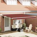 Markise Rot und Schwarz 350 x 250 x 165 cm Polyester