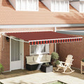 Einziehbare Markise Rot und Schwarz 350 x 250 cm