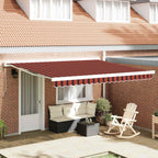 Einziehbare Markise Orange und Braun 350 x 250 cm