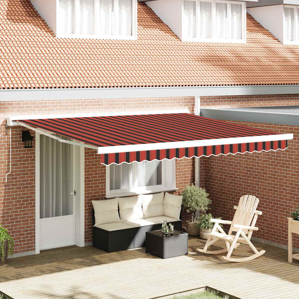 Einziehbare Markise Orange und Braun 350 x 250 cm