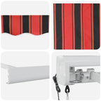 Markise Rot und Schwarz 350 x 250 x 165 cm