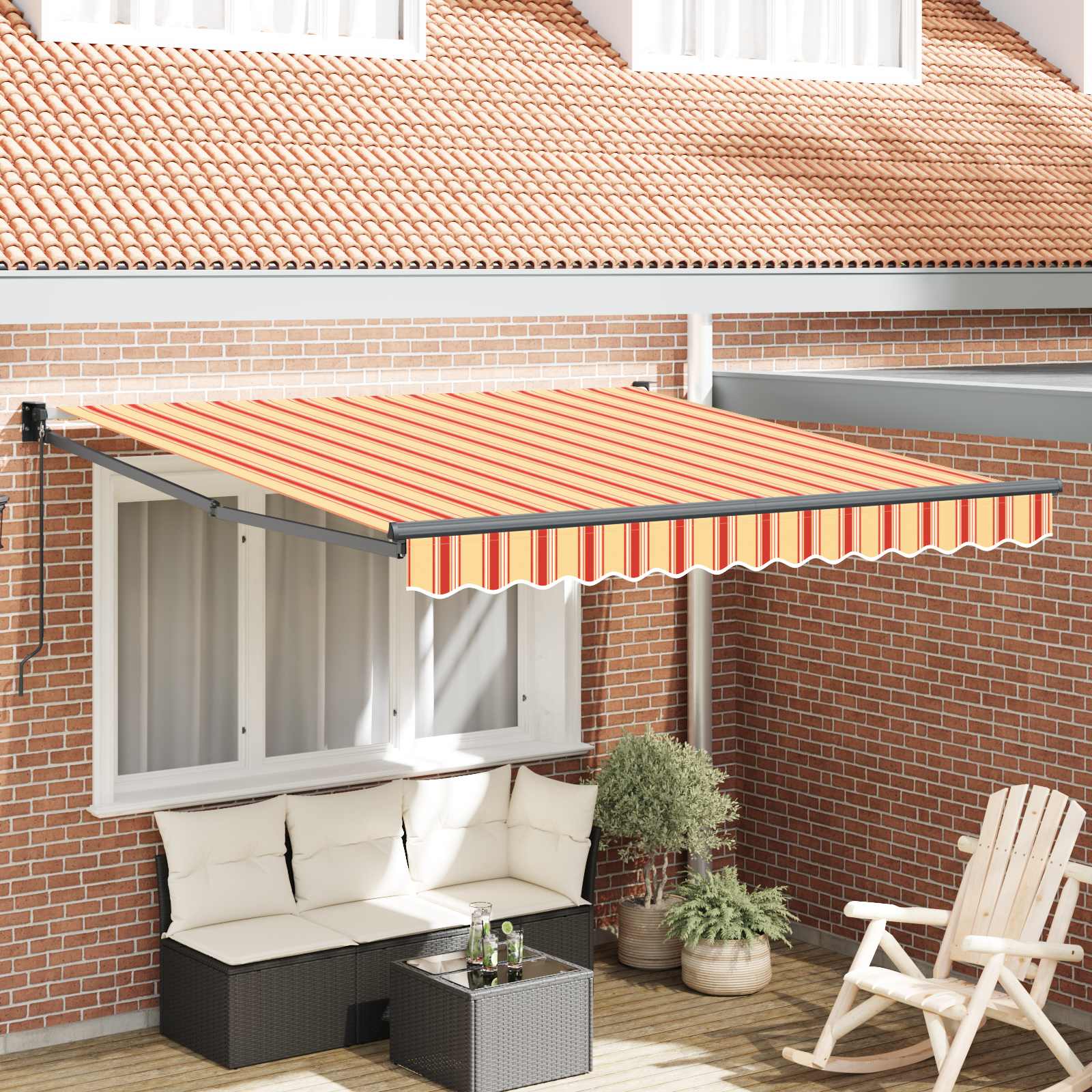 Markise Gelb und Orange 350 x 250 x 165 cm Polyester
