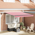 Einziehbare Markise Rot und Weiß 350 x 250 cm Stoff