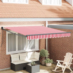 Einziehbare Markise Rot und Weiß 350 x 250 cm